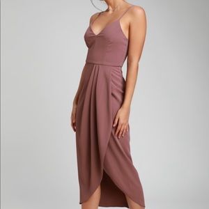 Reinette Midi Dress Lulus in Mauve